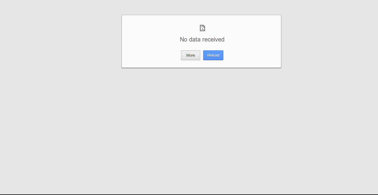 No Data Received Error Chrome