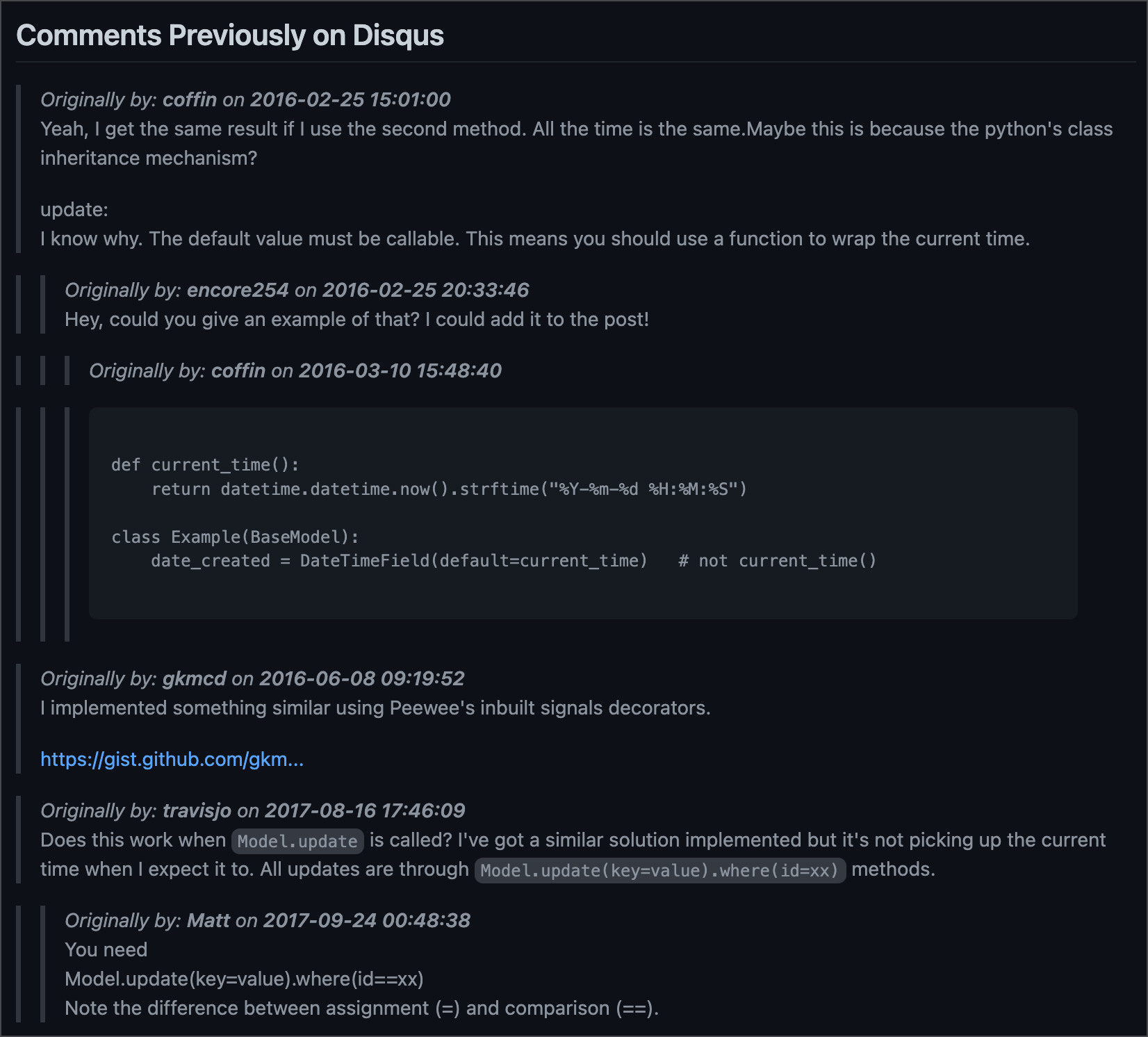 Comments Hierarchy in Markdown